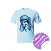 Футболка unisex голубая (имитация хлопка)